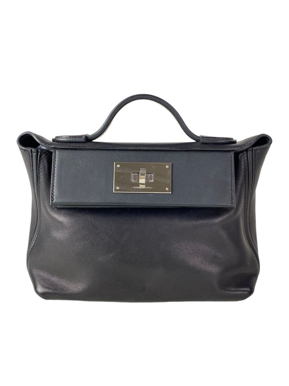 Hermes Handbag Sac 24 Van Cattle Mini 21 Black Silver
